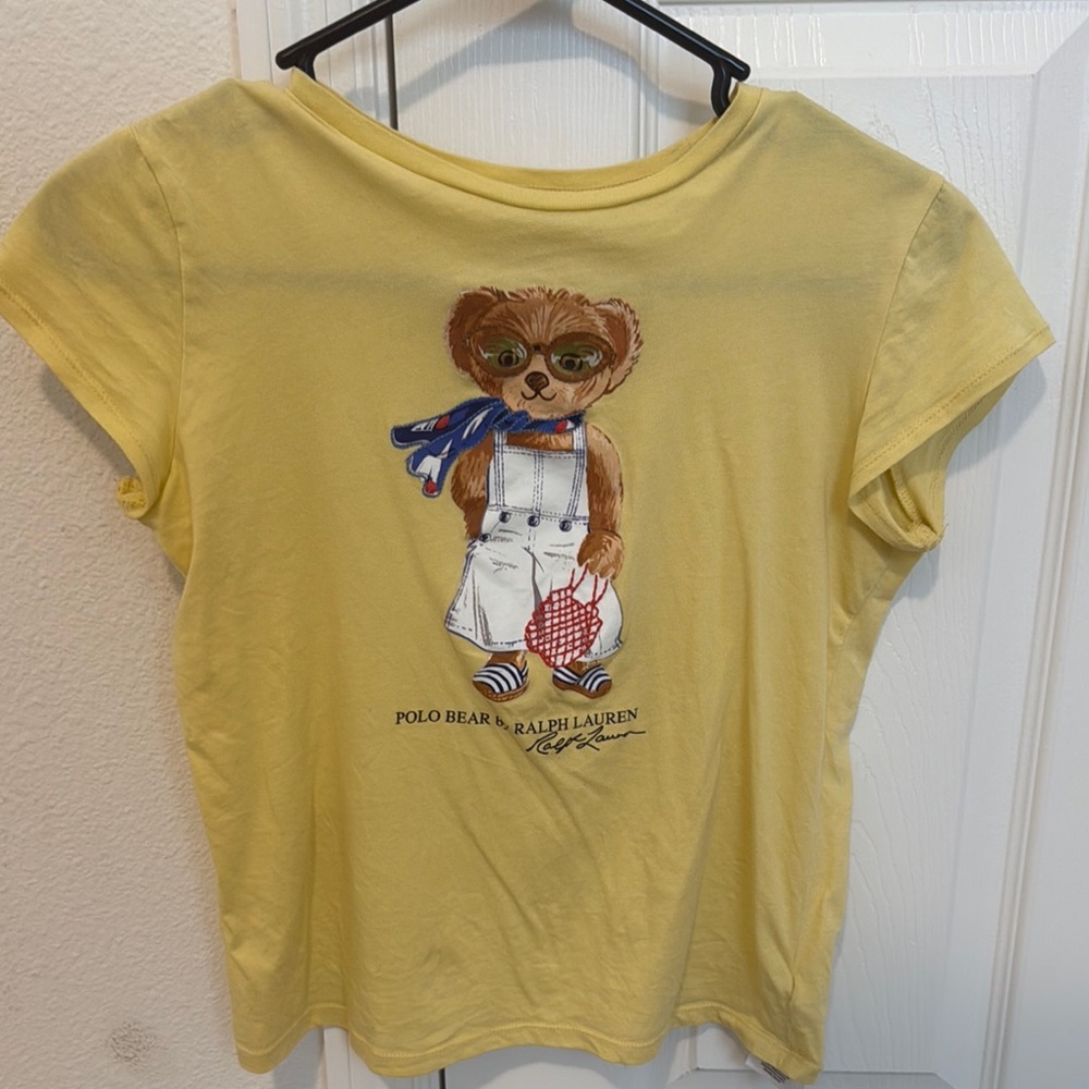 Ralph Lauren Yellow Polo Bear Girls' Tee